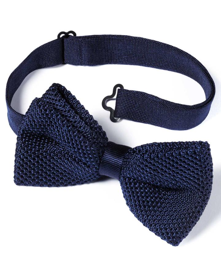 Navy Silk Ready-tied Bow Tie By Charles Tyrwhitt
