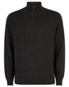  Charcoal Cashmere Zip Neck Sweater Size Medium By Charles Tyrwhitt