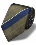  Olive Silk Multi Melange Stripe Classic Tie By Charles Tyrwhitt