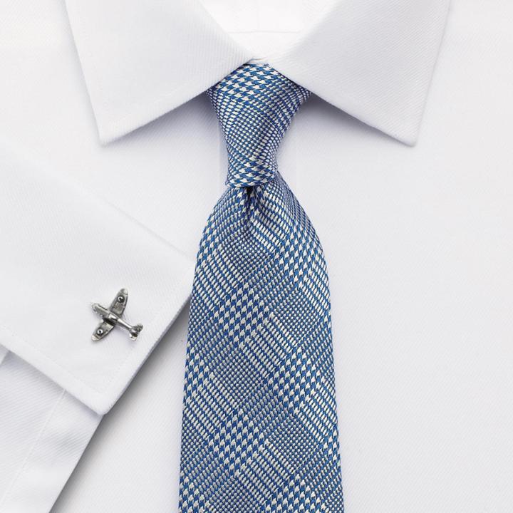 Charles Tyrwhitt Charles Tyrwhitt Sky Silk Classic Prince Of Wales Check Tie