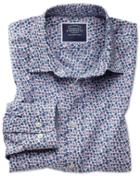 Charles Tyrwhitt Classic Fit Non-iron Pink Multi Floral Print Cotton Casual Shirt Single Cuff Size Large By Charles Tyrwhitt