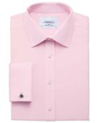 Charles Tyrwhitt Classic Fit Non-iron Poplin Light Pink Cotton Dress Shirt Single Cuff Size 16/34 By Charles Tyrwhitt