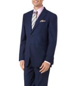  Indigo Blue Classic Fit Panama Puppytooth Business Suit Wool Jacket Size 46 By Charles Tyrwhitt