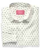 Charles Tyrwhitt Charles Tyrwhitt Women's Semi-fitted Cotton Floral Print Natural Tab Sleeve Shirt Size 2