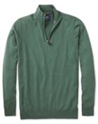 Charles Tyrwhitt Charles Tyrwhitt Mid Green Cotton Cashmere Zip Neck Cotton/cashmere Sweater Size Large