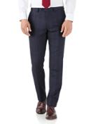Charles Tyrwhitt Blue Prince Of Wales Slim Fit Flannel Business Suit Wool Pants Size W30 L38 By Charles Tyrwhitt
