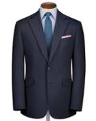 Charles Tyrwhitt Charles Tyrwhitt Airforce Blue Slim Fit Herringbone Business Suit Wool Jacket Size 36