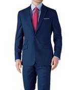 Charles Tyrwhitt Charles Tyrwhitt Blue Slim Fit Basketweave Business Suit Wool Jacket Size 36