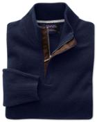  Navy Cashmere Zip Neck Sweater Size Small By Charles Tyrwhitt