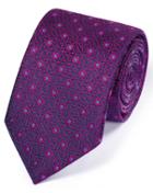 Charles Tyrwhitt Charles Tyrwhitt Magenta Silk English Luxury Geometric Tie