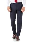  Blue Prince Of Wales Slim Fit Flannel Business Suit Wool Pants Size W36 L38 By Charles Tyrwhitt
