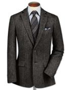 Charles Tyrwhitt Charles Tyrwhitt Slim Fit Charcoal Lambswool Hopsack Wool Jacket Size 36