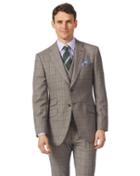  Grey Slim Fit British Prince Of Wales Check Luxury Suit Wool Jacket Size 36 By Charles Tyrwhitt