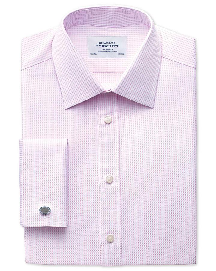 Charles Tyrwhitt Charles Tyrwhitt Extra Slim Fit Pima Cotton Double-faced Light Pink Dress Shirt Size 15/32