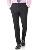 Charles Tyrwhitt Charles Tyrwhitt Charcoal Slim Fit Sharkskin Travel Suit Wool Pants Size W40 L32