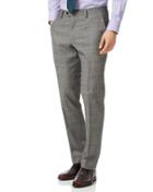  Grey Slim Fit Prince Of Wales Check Flannel Business Suit Wool Pants Size W30 L38 By Charles Tyrwhitt