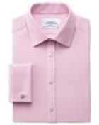 Charles Tyrwhitt Charles Tyrwhitt Slim Fit Non-iron Honeycomb Pink Cotton Dress Shirt Size 14.5/33