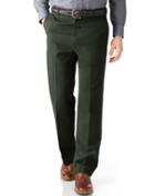 Charles Tyrwhitt Charles Tyrwhitt Dark Green Classic Fit Flat Front Non-iron Cotton Chino Pants Size W30 L38