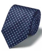  Blue Silk Three Colour Puppytooth Stain Resistant Tie By Charles Tyrwhitt