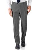 Charles Tyrwhitt Charles Tyrwhitt Grey Slim Fit Birdseye Travel Suit Wool Pants Size W42 L34