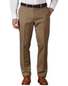 Charles Tyrwhitt Charles Tyrwhitt Tan Extra Slim Fit Flat Front Non-iron Cotton Chino Pants Size W30 L30