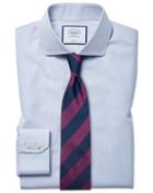  Classic Fit Non-iron Spread Collar Blue Stripe Tyrwhitt Cool Cotton Dress Shirt Single Cuff Size 15.5/33 By Charles Tyrwhitt