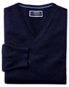 Charles Tyrwhitt Navy Merino Wool V-neck Sweater Size Large By Charles Tyrwhitt