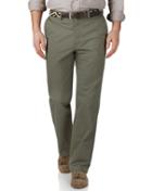 Charles Tyrwhitt Charles Tyrwhitt Light Green Classic Fit Flat Front Cotton Chino Pants Size W30 L38