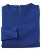 Charles Tyrwhitt Charles Tyrwhitt Royal Blue Merino Cashmere Zip Back Sweater Size 14