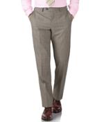 Charles Tyrwhitt Charles Tyrwhitt Grey Prince Of Wales Check Classic Fit Panama Business Suit Wool Pants Size W32 L32