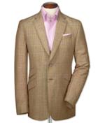 Charles Tyrwhitt Charles Tyrwhitt Slim Fit Gold Checkered Luxury Wool Linen Wool Jacket Size 38