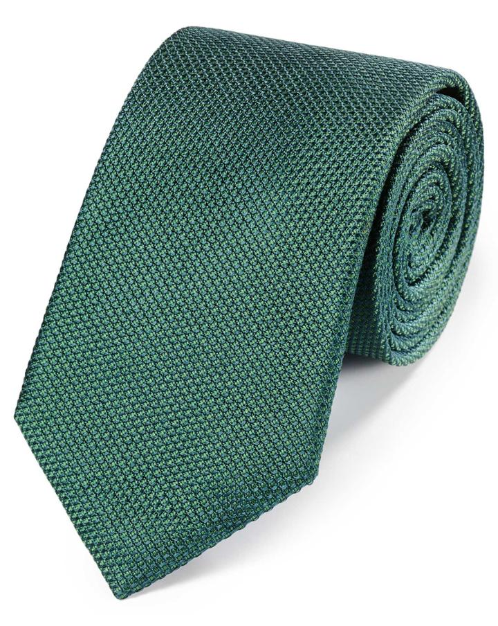 Charles Tyrwhitt Mid Green Silk Plain Classic Tie By Charles Tyrwhitt