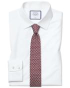  Extra Slim Fit White Non-iron Poplin Cotton Dress Shirt Single Cuff Size 14.5/33 By Charles Tyrwhitt