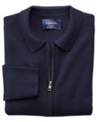 Charles Tyrwhitt Navy Merino Wool Zip Jacket Size Large By Charles Tyrwhitt