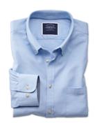  Extra Slim Fit Sky Blue Washed Oxford Cotton Casual Shirt Single Cuff Size Medium By Charles Tyrwhitt