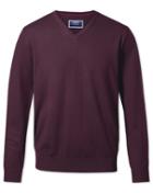  Wine Merino Wool V-neck 100percent Merino Wool Sweater Size Large By Charles Tyrwhitt