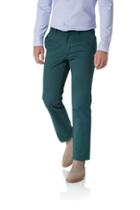  Teal Slim Fit Flat Front Washed Cotton Chino Pants Size W30 L32 By Charles Tyrwhitt