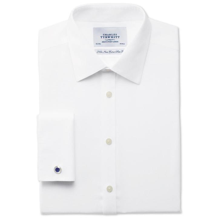Charles Tyrwhitt Charles Tyrwhitt White Royal Panama Non-iron Extra Slim Fit Shirt (14.5 - 33)