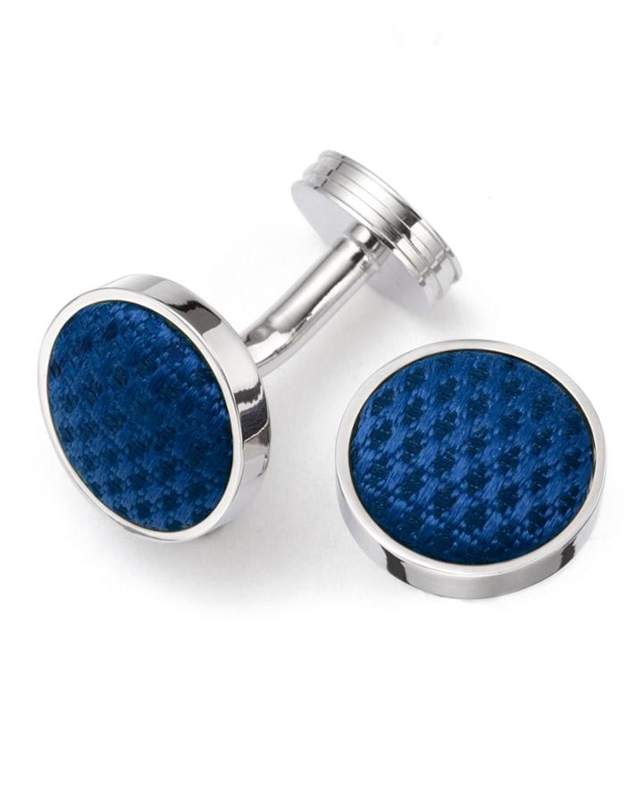 Charles Tyrwhitt Charles Tyrwhitt Blue Round Silk Cufflinks