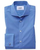 Charles Tyrwhitt Extra Slim Fit Spread Collar Non-iron Poplin Blue Cotton Dress Shirt French Cuff Size 14.5/32 By Charles Tyrwhitt