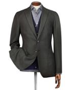  Slim Fit Green Plain Italian Wool Flannel Wool Jacket Size 40 By Charles Tyrwhitt