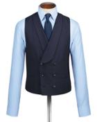  Navy Adjustable Fit British Serge Luxury Suit Wool Vest Size W36 By Charles Tyrwhitt