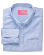 Charles Tyrwhitt Charles Tyrwhitt Women's Semi-fitted Cotton Oxford Sky And White Shirt