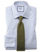 Extra Slim Fit Egyptian Cotton Trellis Weave Grey Dress Shirt French Cuff Size 15/34 By Charles Tyrwhitt