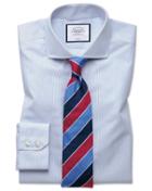  Classic Fit Non-iron Blue Stripe Tyrwhitt Cool Cotton Dress Shirt Single Cuff Size 15/33 By Charles Tyrwhitt