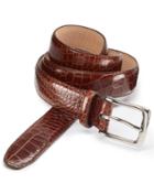 Charles Tyrwhitt Charles Tyrwhitt Brown Leather Embossed Croc Belt Size 30-32