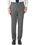Charles Tyrwhitt Charles Tyrwhitt Grey Classic Fit Birdseye Travel Suit Wool Pants Size W36 L38