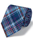  Blue Silk Multi Checkered English Luxury Tie By Charles Tyrwhitt