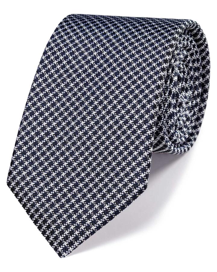 Charles Tyrwhitt Charles Tyrwhitt Navy Silk Classic Check Tie