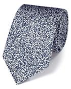 Charles Tyrwhitt White And Blue Silk End-on-end Luxury Tie By Charles Tyrwhitt